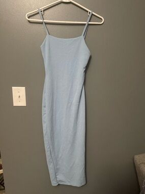 PrettyLittleThing Pale Blue Spaghetti Strap Midi Dress